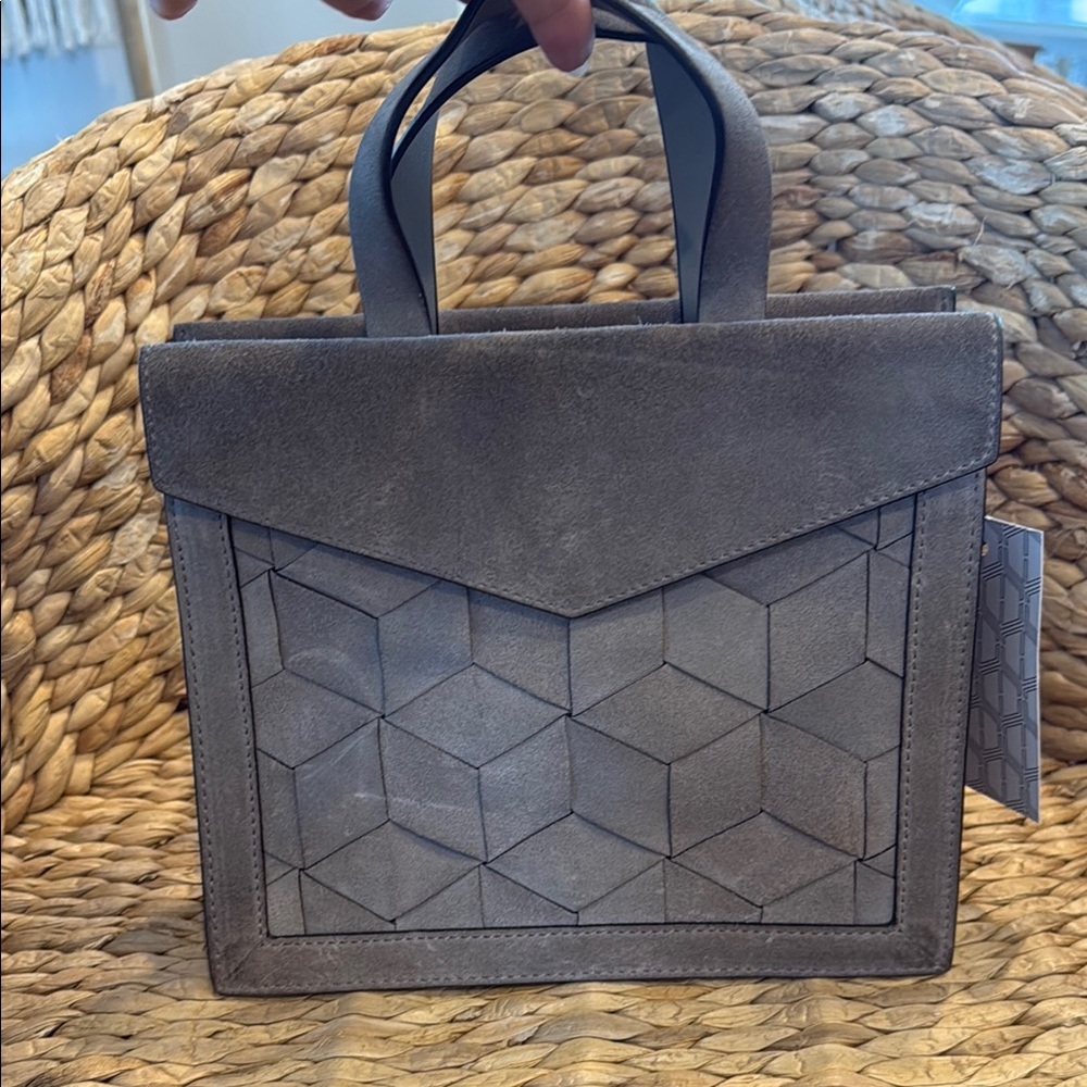 Gray Geometric Pattern Woman’s Handbag with additional shoulder strap by Welden